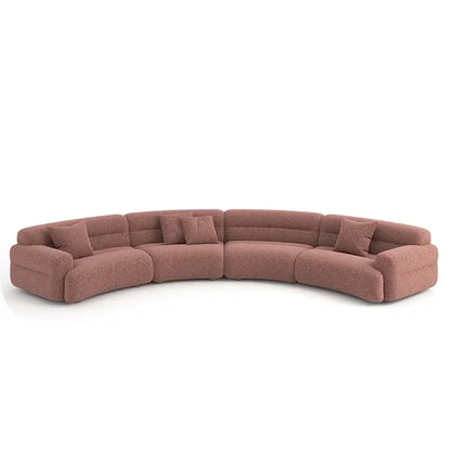 yA38 Minimalist new fan-shaped large flat-layer curved sofa custom left and right concubine lamb wool
