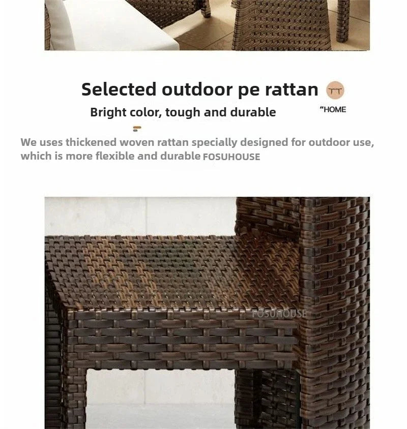 Nordic Outdoor Patio Table and Chair Balcony Table and Chair Combination Home Leisure Storage Table Three-piece Garden Furniture