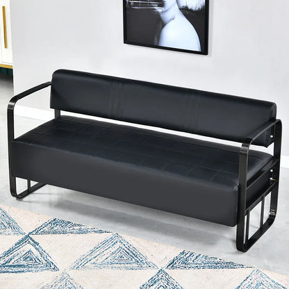 Barbershop Hairdresser Waiting Chair Beauty Clothing Shop Lounge Area Stainless Steel Gold-Plated Sofa Waiting Area Bench Chair