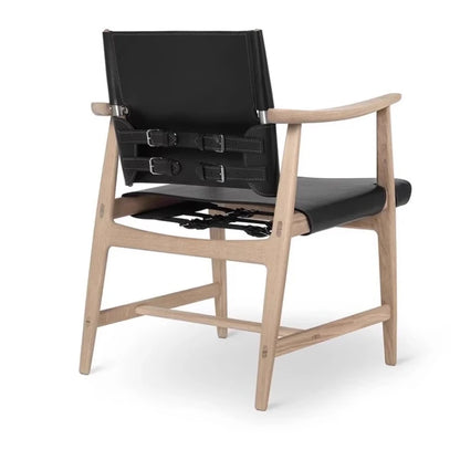 Light Luxury Living Room Chair Saddle Leather Dining Chair Dining Chairs Ash Wood Backrest Chairs Home Bedroom Study Chairs
