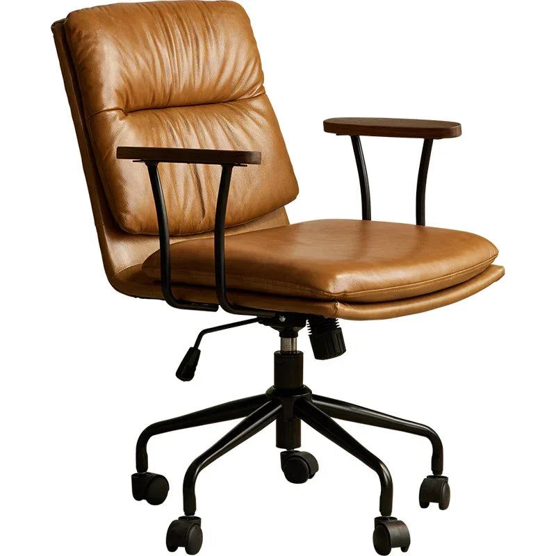 O Black Walnut Book Chair Computer Chair Ergonomic Office Book Chair Comfortable And Sedentary Backrest Lifting And Rotating