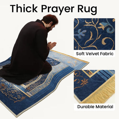 Prayer Rug Living Room Prayer Mat 70*110cm Muslim Islamic Prayer Rug, Carpet Mat, Kneeling Poly Mat with Vintage Pattern, Tassel