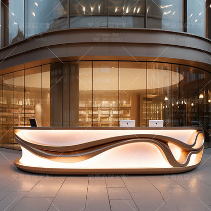 Painting front desk FRP reception desk Special-shaped creative service Bar counter Company information desk customization