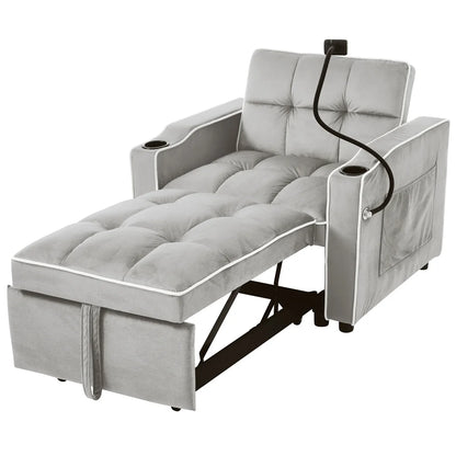 Three-in-one single-bed sofa, soft sleeper sofa, recliner sofa, backrest sofa, suitable for living room, 83*167*76 cm
