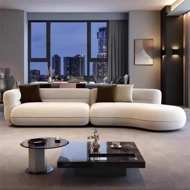 Interior Cream Style Modern Living Room Sofa Simple Designer Minimalist Relaxing Aesthetics Decor Muebles Lounge Suite Furniture