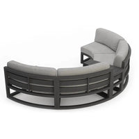 Nordic outdoor sofa coffee table combination simple courtyard waterproof sunscreen circular arc furniture