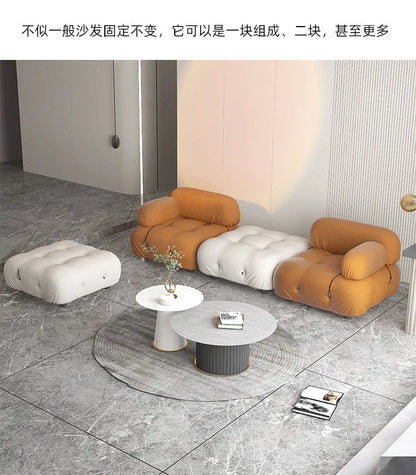 Modular Sofa Set Reclining Sectional Cube Chair Modern Minimalist Nordic Fabric Living Room Furniture for Home Decor Sofas