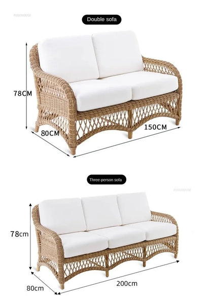 Outdoor PE Rattan Garden Chairs Balcony Courtyard Garden Waterproof Sofa Chairs Outdoor Terrace Leisure Chair Outdoor Furniture