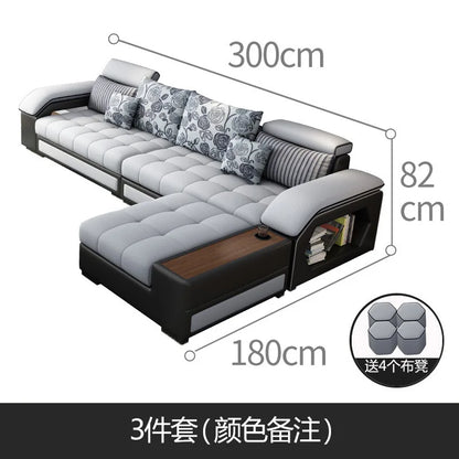 Modern 5 6 7 8-Seater Fabric Sofas Sectional Set for Living Room Hotel Furniture with Sponge Filling