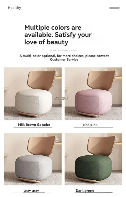 Creative small fabric cover high elasticity sponge filled casual fabric living room chair with wooden backrest