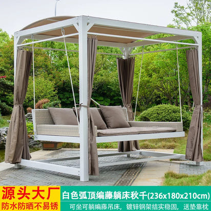 Outdoor Swing Garden Rocking Chair Wrought Iron Double Adult Balcony European Shaker Patio