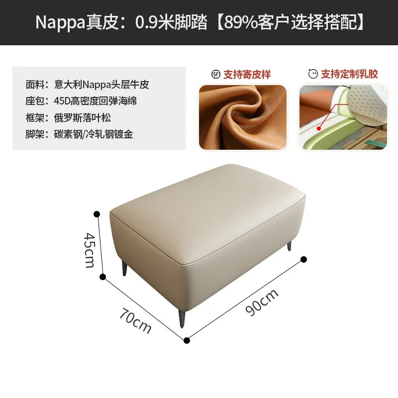 Vintage European Reclining Sofa Leather Office Designer Italiano Couch Adjustable Height Adults Sofa Inflavel Indoor Furniture