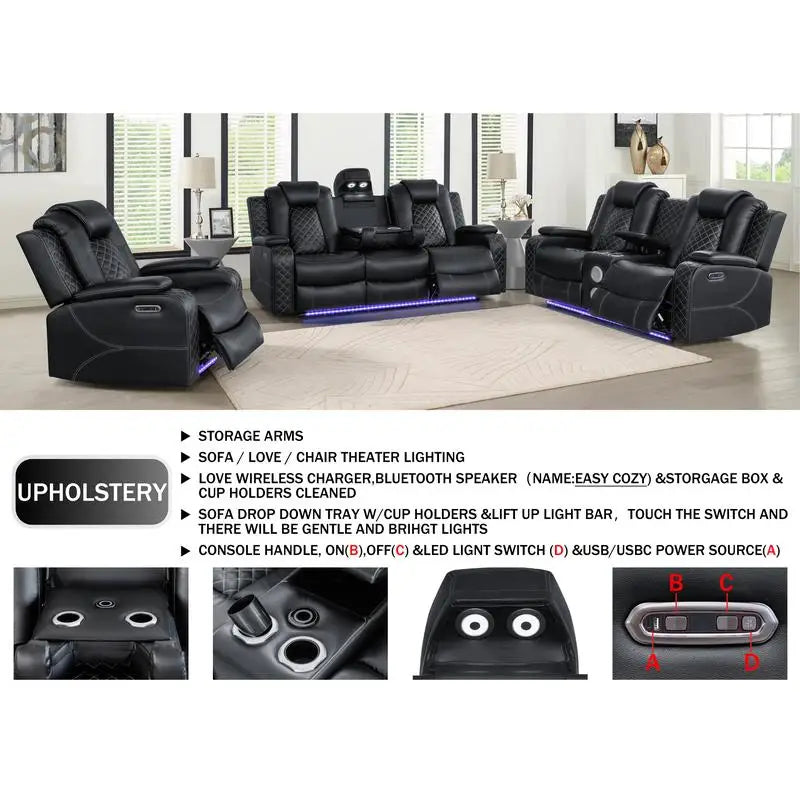 Home Theater Sofa Set - Comfortable Seating for Movie Nights and Entertainment - Luxe Design for Ultimate Leisure Experience