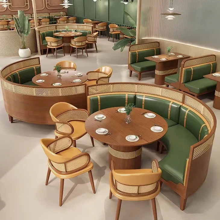 Card seat sofa cafe noodle shop western restaurant table and chair combination commercial