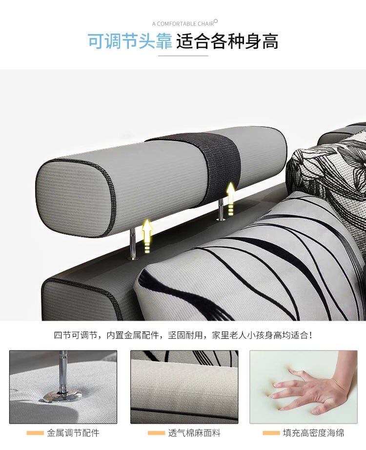 MANBAS Fabric Big Sofa Set Living Room Furniture Cloth Sofa Modernos Para Sala Sectional Sofa U Shape Corner Couch Grandes Salon