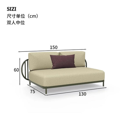 Outdoor sofa combination outdoor courtyard open-air villa living room hotel famous club rattan sofa