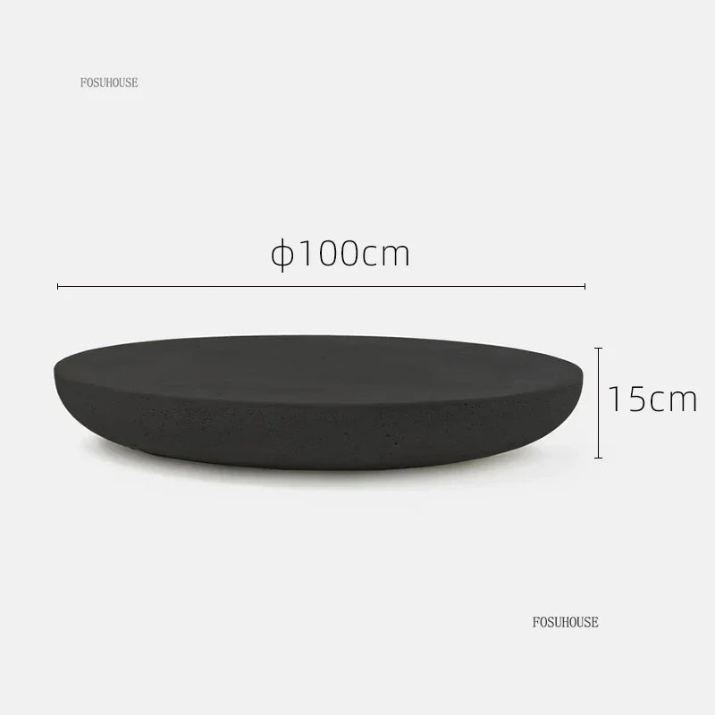 Small Apartment Stone Round Side Tables Wabi-sabi Style Cement Coffee Tables Designer Medieval Style Tea Table Home Furniture