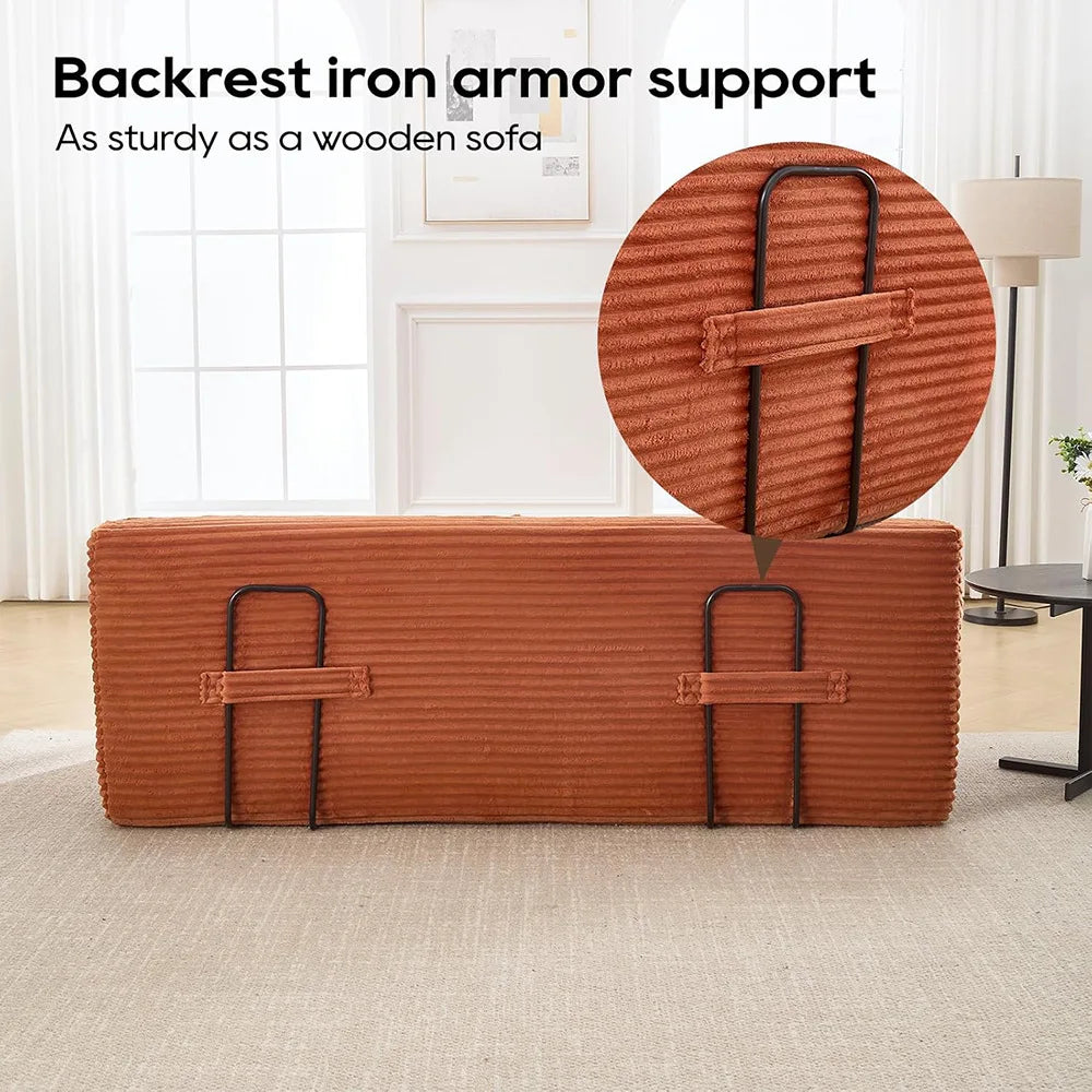 JC Modular Fabric Folding Vacuum Compression Sofa Bed Living Room Sofa Sponge Lazy Frameless Boneless Sofa Chair