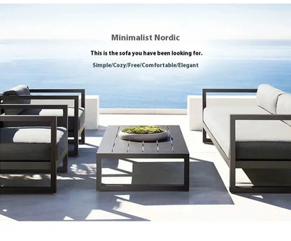 Outdoor Aluminum Alloy Sofa Four Piece Set,Terrace Garden Bar Waterproof Sofa Furniture Set outdoor furniture set sectional sofa