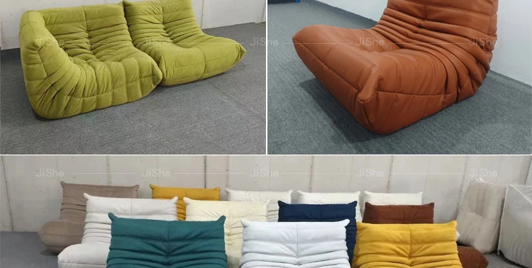 Collection house designer togo floor-to-ceiling single sofa Nordic balcony study lazy caterpillar Internet celebrity cream sofa