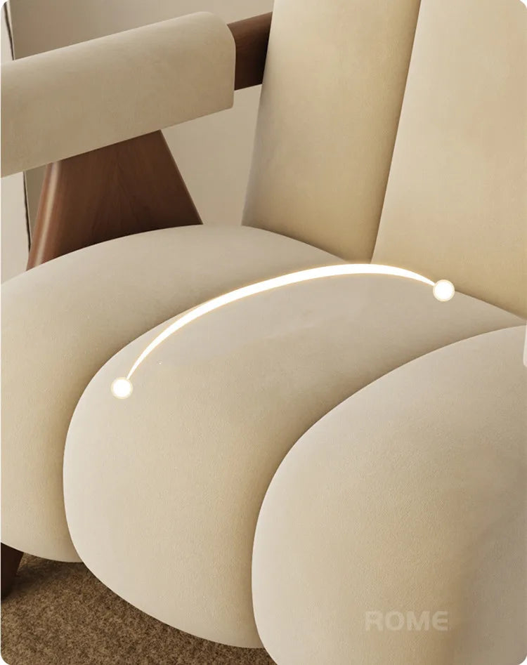 Nordic Wood Living Room Chairs Modern Living Room Sofas Home Balcony Single Leisure Back Armchair Fabric Sofa Chair Furniture