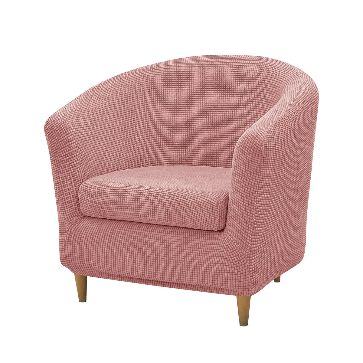 2pcs/set Jacquard Stretch Club Armchair Slipcover 1pc Barrel Tub Sofa Cover + 1pc Polar Fleece Couch Cover Furniture Protector