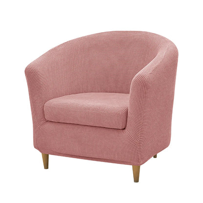 2pcs/set Jacquard Stretch Club Armchair Slipcover 1pc Barrel Tub Sofa Cover + 1pc Polar Fleece Couch Cover Furniture Protector