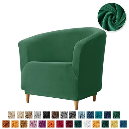 Velvet Tub Cover Chair Jacquard Single Seat Sofa Slipcover 1 Seate Living Room  Furniture Couch Washable Club Armchair Cover