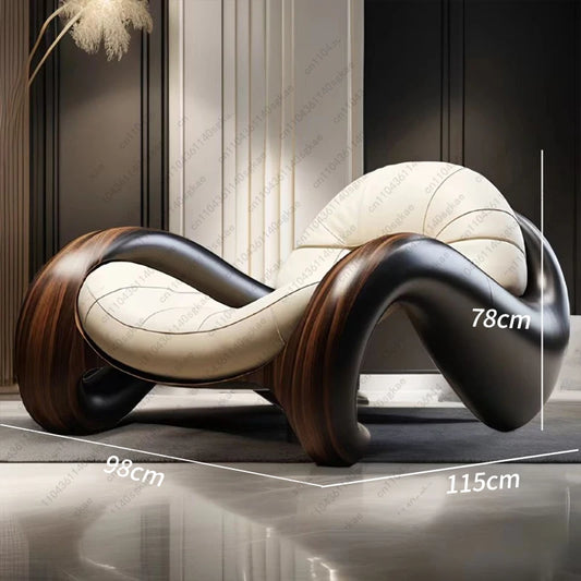 New living room study minimalist leather lounge chair