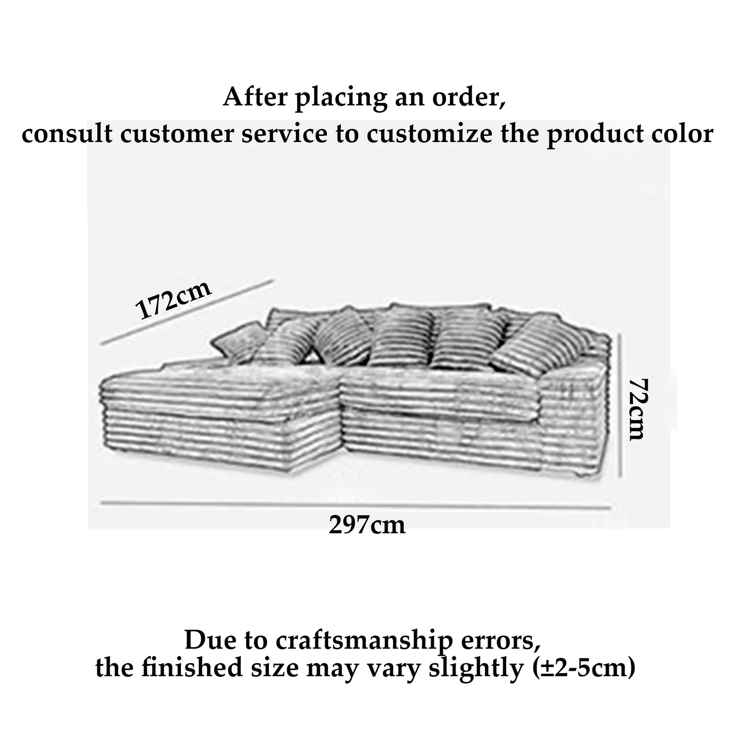 Thick Corduroy Cloud Living Room Sofa Customizable Sofa Extra Wide Suitable for Family Use Vacuum Compression Sofa Furniture