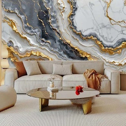 Custom Modern Abstract Marble Wallpaper Mural 3D Wallcoverings Elegant Wall Art Decor Background for Living Room Bedroom Office
