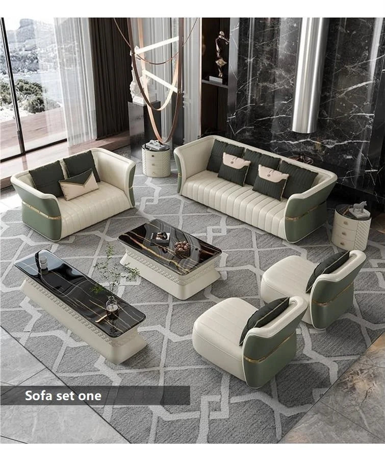 Light luxury leather sofa set living room modern split sofa lounge custom sofa set home living room sofa set furniture