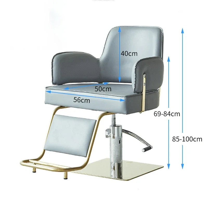 Simple Stainless Steel Barber Chairs Beauty Salon Chair Home Liftable Rotating Hairdressing Chair Professional Salon Furniture