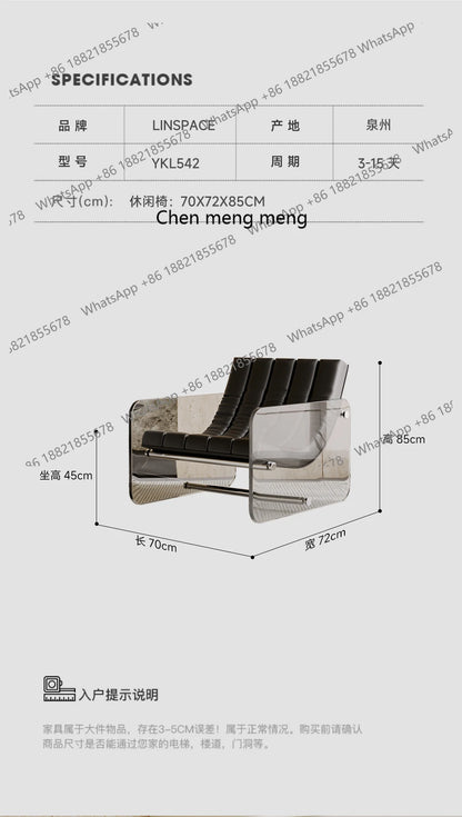Living room home hotel homestay Italian leather jacket minimalist designer acrylic single sofa leisure sofa chair