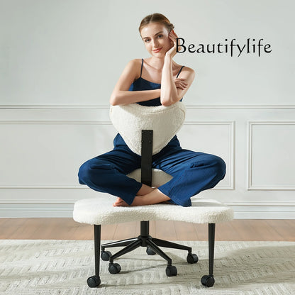 Cross Leg Chair - Meditation Chair with Wheels, ADHD Chair, Height Adjustable Seat, Adjustable Footstool
