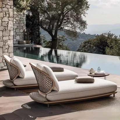 Cross-border hotel outdoor lounge chair beach chair sales department courtyard garden designer landscape sofa bed outdoor
