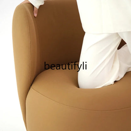 HSingle balcony sofa simple leisure chair rotatable fabric bedroom dressing stool retro light luxury