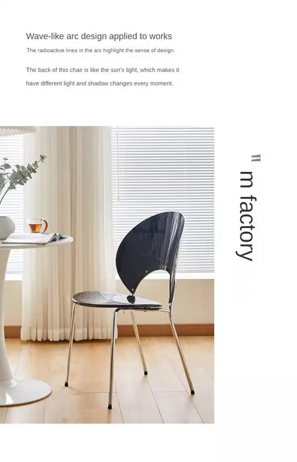 Nordic Dining Chair,home Leisure Transparent Dining Table Chair,minimalist Homestay Chair,hotel Shell Chairs, Sun Backed Chairs