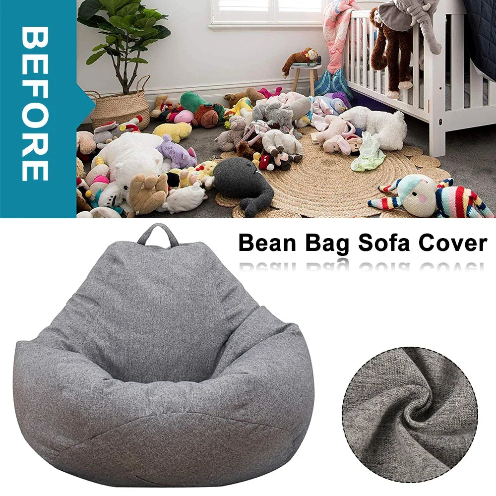 Lazy Sofa Cover Comfortable Large Bean Bag Cover without Filler for Home Bedroom Adults Kids Soft Tatami Chairs Covers Beanbags