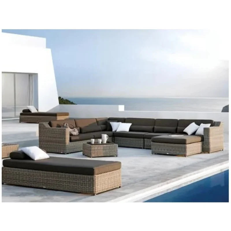 Waterproof Synthetic Rattan Outdoor Sofa Set for Garden and Patio Use