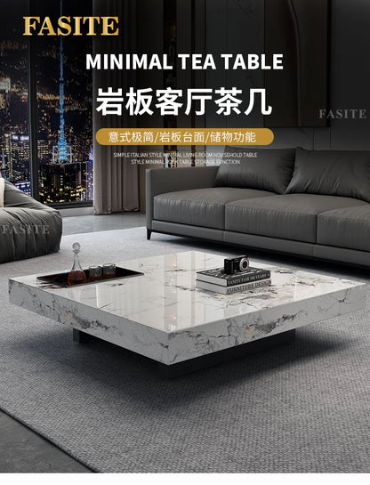 Marble Top Coffee Table Living Room Luxury Stone Rectangular Coffee Table Modern Topper Italian Table Home Furniture