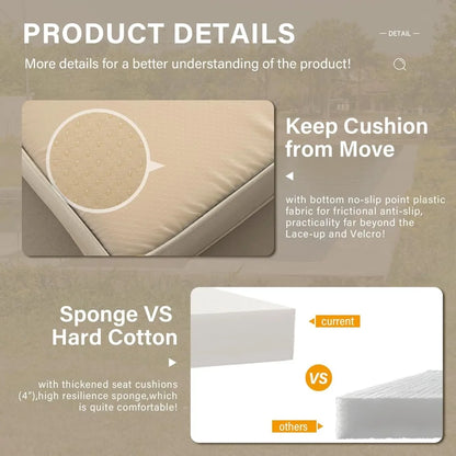 4-Piece Outdoor Brown Wicker Sectional Sofa Set with Storage Table and Khaki Cushions