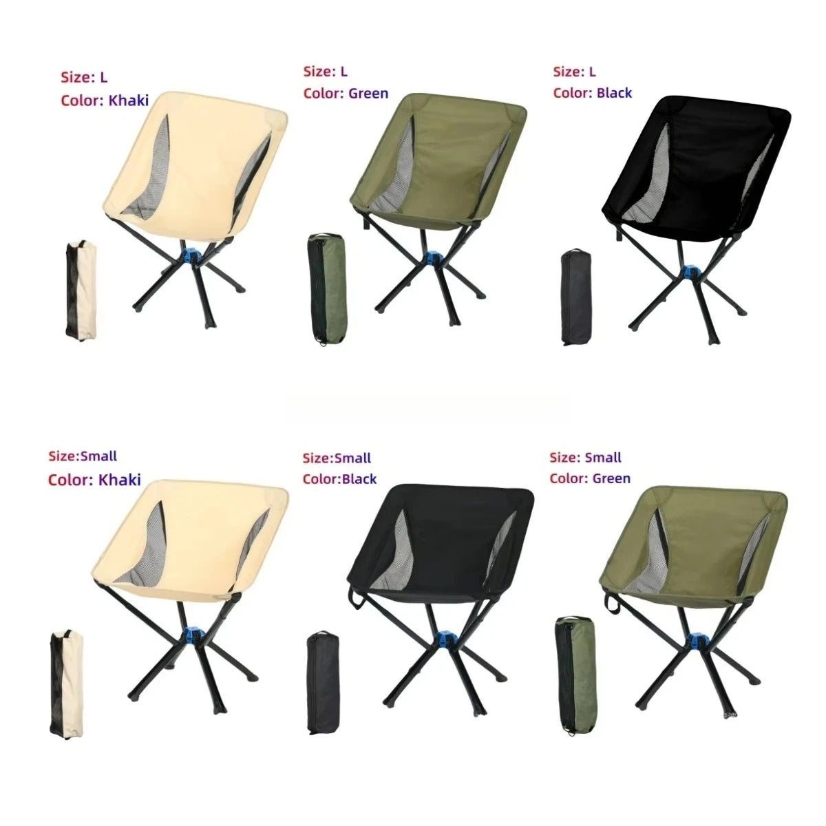 Outdoor Portable Quick Open CLIQ Chair Lightweight Folding Aluminum Fishing Backpacking Beach Camping Chair
