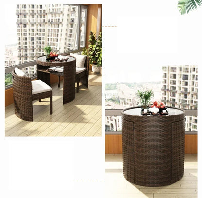 Nordic Outdoor Furniture Rattan Garden Furniture Sets Minimalist Dining Table Chair Set Courtyard Balcony Table and Chair Set XX