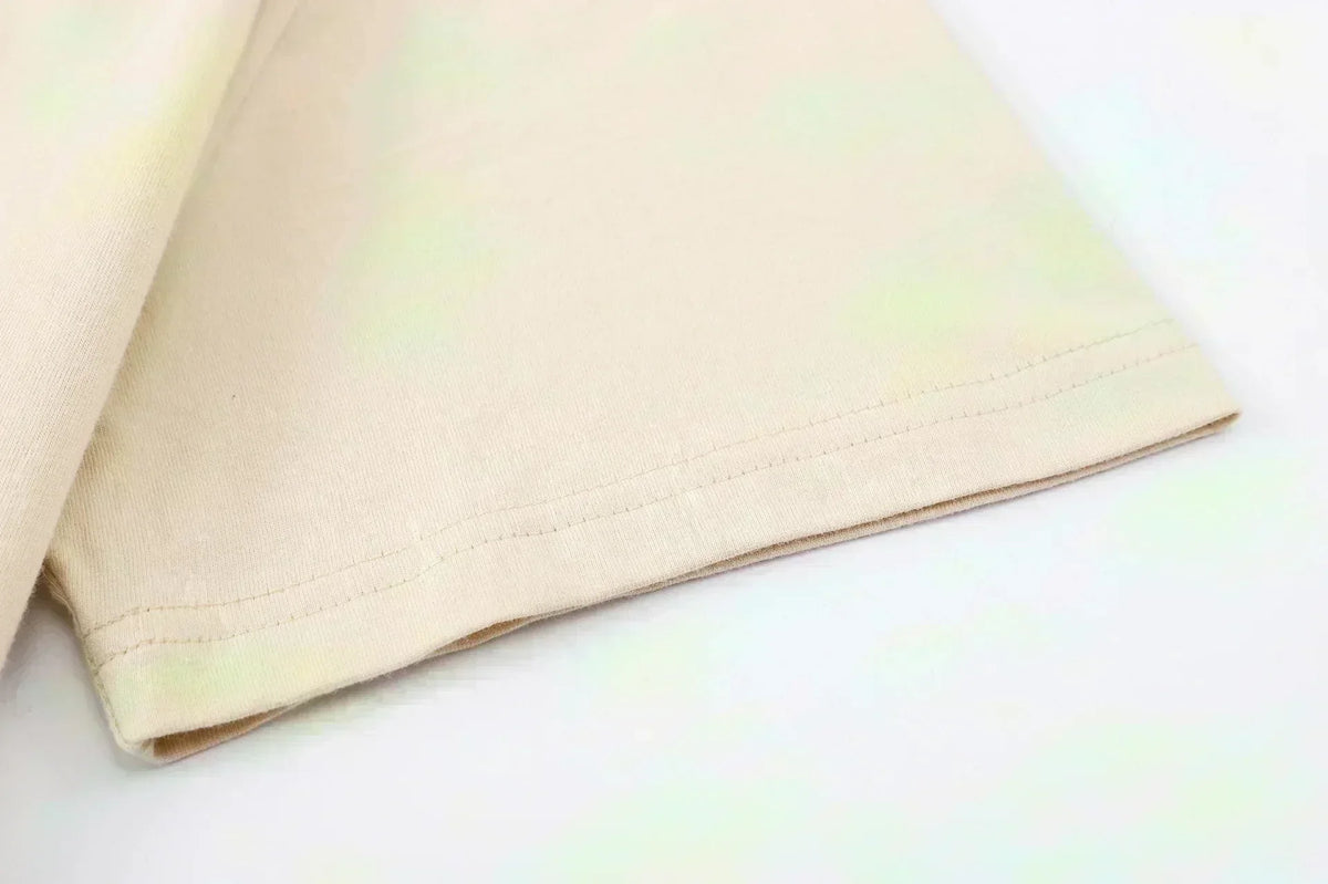 100% pure cotton men's classic black letter print fashionable casual loose sport round neck short sleeve T-shirt top