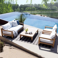 Nordic Designer Outdoor Sofas Villa Courtyard Wood Minimalist Design Garden Sofas Fashion Lawn Furniture Sillas Lshysf