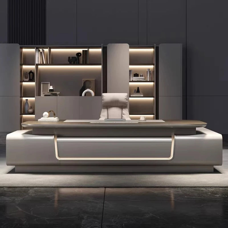 Light luxury boss Advanced minimalist modern CEO and Chairman's office table office furniture Computer desk Room desks