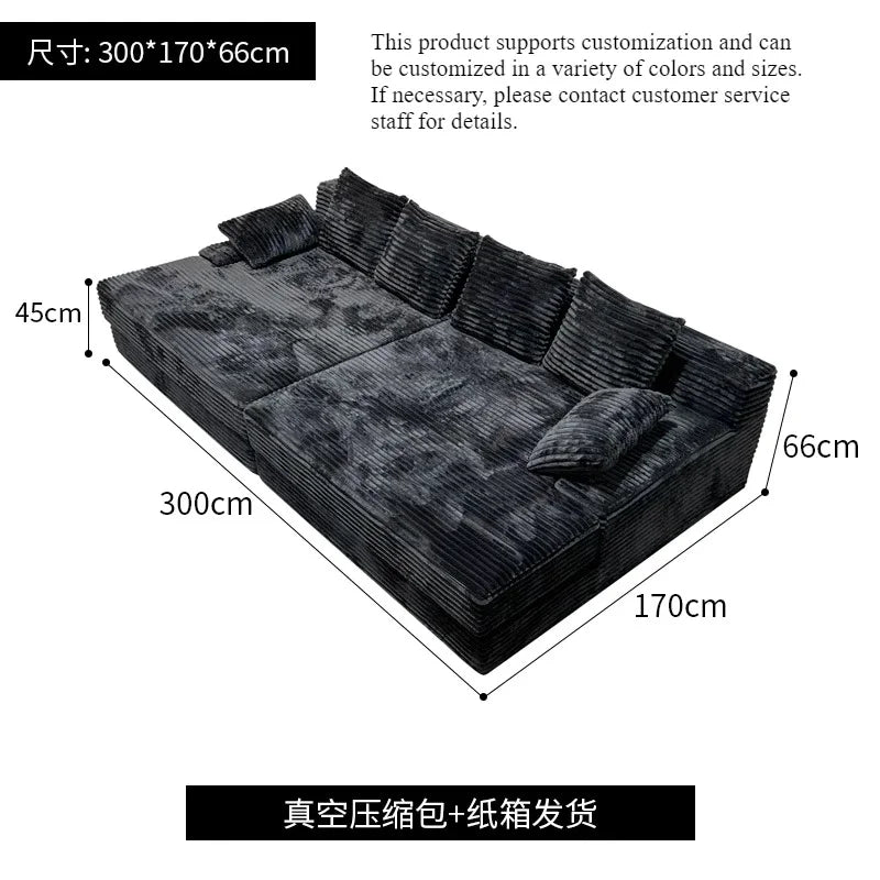Bed Luxury European Sofa Armrest Adults Villa Floor Vacuum Compressed Couch Living Room Recliner Divano Sottovuoto Furniture