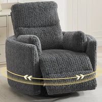 TODRANI Power Swivel Glider Rocking Recliner Nursery Chair with 2 Pillows, Reclining Chair with Type - C & USB Charger Ports