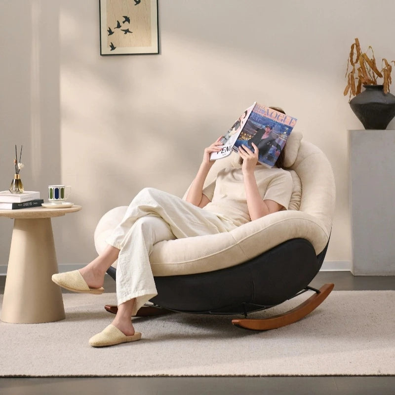 New Beanbag Chair Single Rocking Chair for Living Room Balcony Comfortable Upholstered Recliner
